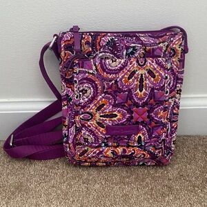 Vibrant Purple Patterned Crossbody Bag